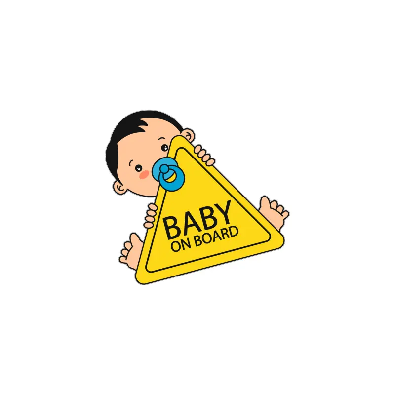Baby on board, autocolant, dimensiune 90x90 mm, model 032